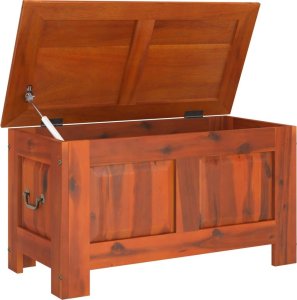 vidaXL Skrzynia z pokrywą, brązowa, lite drewno akacjowe 7