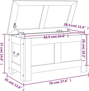 vidaXL Skrzynia z pokrywą, brązowa, lite drewno akacjowe 9