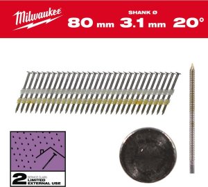 Milwaukee MILWAUKEE GWOŹDZIE PIERŚCIENIOWE 2.8 x 80mm /1750szt. DO M18 FFN21 GALWANIZOWANE 1