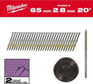 Milwaukee MILWAUKEE GWOŹDZIE PIERŚCIENIOWE 2.8 x 65mm /2000szt. DO M18 FFN21 GALWANIZOWANE 1