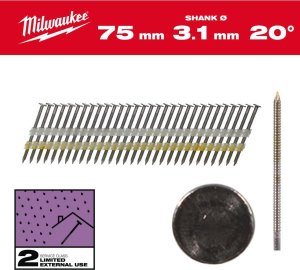 Milwaukee MILWAUKEE GWOŹDZIE PIERŚCIENIOWE 2.8 x 75mm /1750szt. DO M18 FFN21 GALWANIZOWANE 1