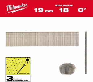 Milwaukee MILWAUKEE SZTYFTY INOX 18G/19mm /10000szt. - M18FN18GS 1