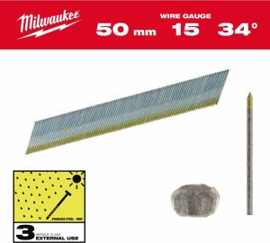 Milwaukee MILWAUKEE SZTYFTY WYKOŃCZENIOWE, 15G, GŁOWA TYPU D 50mm INOX DO M18 CN15GA /2500szt. 1