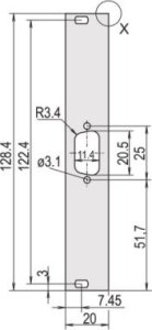 SCHROFF SCHROFF Panel przedni, płaski, nieekranowany, wycięcie D-Sub, 3 HE, 4 HE, 1 x 9 pin, 2,5 mm, Al 1