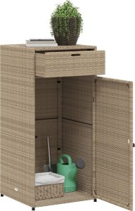 Szafa ogrodowa vidaXL Szafka ogrodowa, beżowa, 55x55x111 cm, polirattan 5