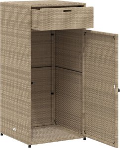 Szafa ogrodowa vidaXL Szafka ogrodowa, beżowa, 55x55x111 cm, polirattan 6