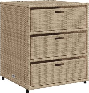 Szafa ogrodowa vidaXL Szafka ogrodowa, beżowa, 55x59x69 cm, polirattan 2