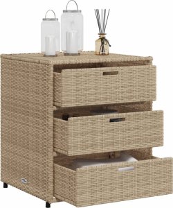 Szafa ogrodowa vidaXL Szafka ogrodowa, beżowa, 55x59x69 cm, polirattan 5