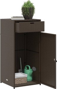 Szafa ogrodowa vidaXL Szafka ogrodowa, brązowa, 55x55x111 cm, polirattan 5