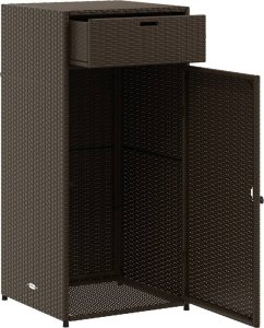 Szafa ogrodowa vidaXL Szafka ogrodowa, brązowa, 55x55x111 cm, polirattan 6
