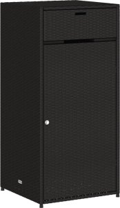 Szafa ogrodowa vidaXL Szafka ogrodowa, czarna, 55x55x111 cm, polirattan 2
