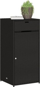 Szafa ogrodowa vidaXL Szafka ogrodowa, czarna, 55x55x111 cm, polirattan 4