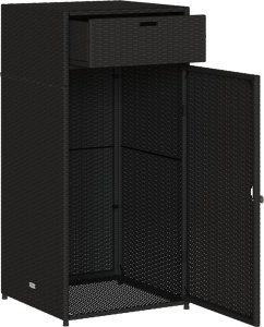 Szafa ogrodowa vidaXL Szafka ogrodowa, czarna, 55x55x111 cm, polirattan 6
