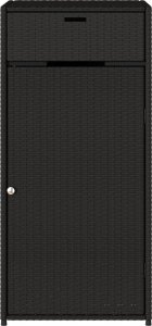 Szafa ogrodowa vidaXL Szafka ogrodowa, czarna, 55x55x111 cm, polirattan 7