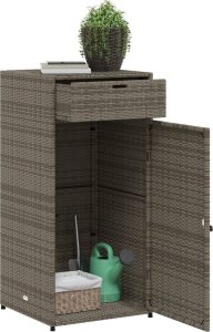 Szafa ogrodowa vidaXL Szafka ogrodowa, szara, 55x55x111 cm,polirattan 5