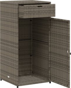 Szafa ogrodowa vidaXL Szafka ogrodowa, szara, 55x55x111 cm,polirattan 6