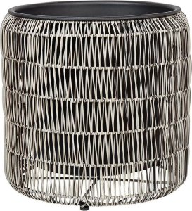 Beliani Zestaw 2 doniczek na kwiaty z technorattanu jasnobrązowy BRODIEA 3