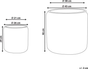 Beliani Zestaw 2 doniczek na kwiaty z technorattanu jasnobrązowy BRODIEA 8