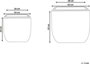 Beliani Zestaw 2 doniczek na kwiaty z technorattanu czarny BERBERIS 8