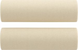 vidaXL vidaXL 2-osobowa sofa z poduszkami, kremowa, 140 cm, tkanina 5