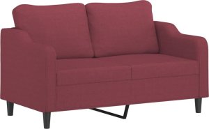 vidaXL vidaXL 2-osobowa sofa z poduszkami, winna czerwień, 140 cm, tkanina 4