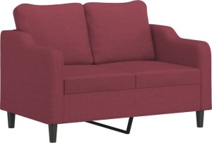 vidaXL vidaXL 2-osobowa sofa z poduszkami, winna czerwień, 120 cm, tkanina 4