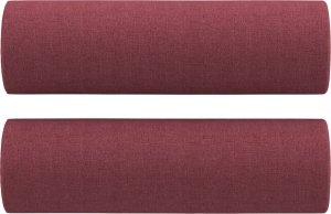vidaXL vidaXL 2-osobowa sofa z poduszkami, winna czerwień, 120 cm, tkanina 5