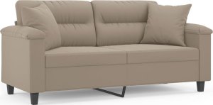 vidaXL vidaXL 2-osobowa sofa z poduszkami, kolor taupe, 140 cm, mikrofibra 2