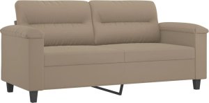 vidaXL vidaXL 2-osobowa sofa z poduszkami, kolor taupe, 140 cm, mikrofibra 4