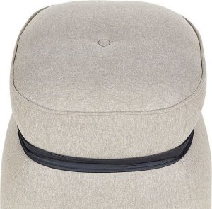 Beliani Puf lniany ⌀ 45 cm beżowy MONTEREY 3