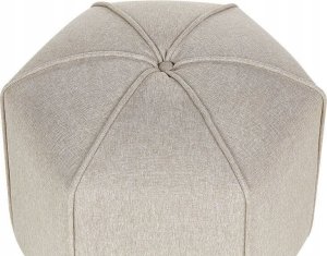 Beliani Puf lniany ⌀ 45 cm beżowy WISHEK 3