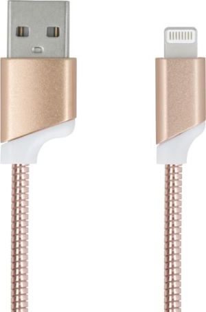 Kabel USB Forever Kabel Forever metalowy lightning różowo złoty - T_0015065 1