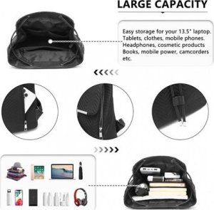 Plecak turystyczny Accessorize Me Pikowany Plecak Damski Czarny Nylon Flossy 8