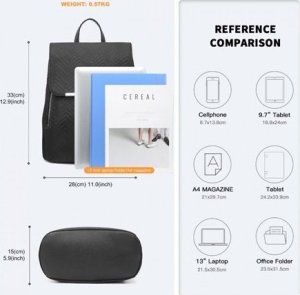 Plecak turystyczny Accessorize Me Pikowany Plecak Damski Czarny Nylon Flossy 10