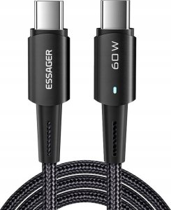 Kabel USB Essager Kabel USB-C do USB-C 60W Essager 2m (czarny) 1