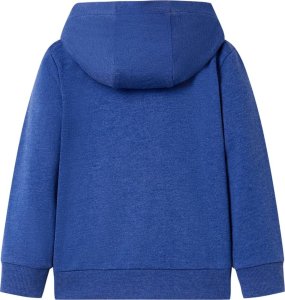 vidaXL Bluza dziecięca z kapturem i zapięciem na zamek, niebieski melanż, 104 2