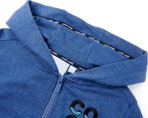 vidaXL Bluza dziecięca z kapturem i zapięciem na zamek, niebieski melanż, 104 3