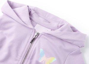 vidaXL Bluza dziecięca z kapturem, liliowa, 92 3