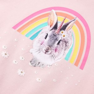 vidaXL Bluza dziecięca, jasnoróżowa, 104 4