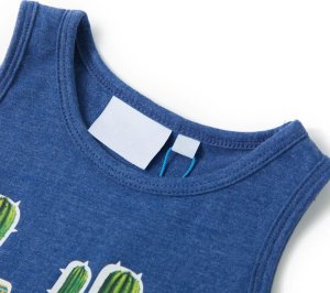 vidaXL Dziecięca koszulka bez rękawów, ciemnoniebieski melanż, 128 2