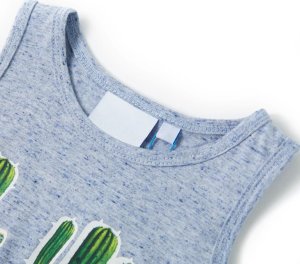 vidaXL Dziecięca koszulka bez rękawów, niebieski melanż, 104 3