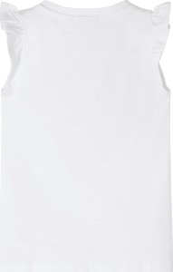 vidaXL Koszulka dziecięca z falbankowymi rękawkami, biała, 104 2