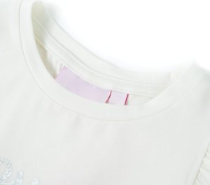 vidaXL Koszulka dziecięca z falbankowymi rękawkami, biała, 104 3