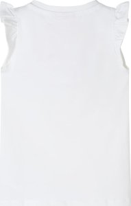 vidaXL Koszulka dziecięca z falbankowymi rękawkami, biała, 116 2