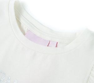 vidaXL Koszulka dziecięca z falbankowymi rękawkami, biała, 116 3