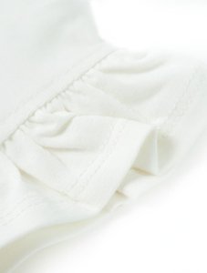 vidaXL Koszulka dziecięca z falbankowymi rękawkami, biała, 116 5