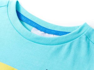 vidaXL Koszulka dziecięca z krótkimi rękawami, błękitna, 140 3