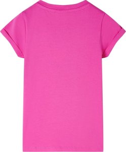 vidaXL Koszulka dziecięca z krótkimi rękawami, ciemnoróżowa, 104 2