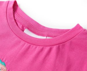 vidaXL Koszulka dziecięca z krótkimi rękawami, ciemnoróżowa, 104 3