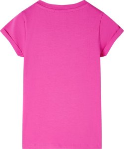 vidaXL Koszulka dziecięca z krótkimi rękawami, ciemnoróżowa, 116 2